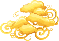 艺术新潮超现实云景中的黄色祥云透明高清PNG图形素材