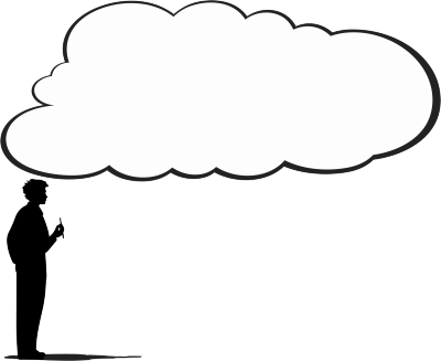 精准主义线条与形状的黑白对话气泡剪影图形素材