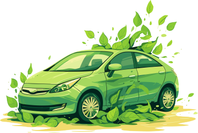绿叶绿色汽车创意设计素材