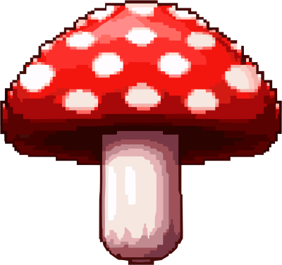 红白像素蘑菇PNG图形素材
