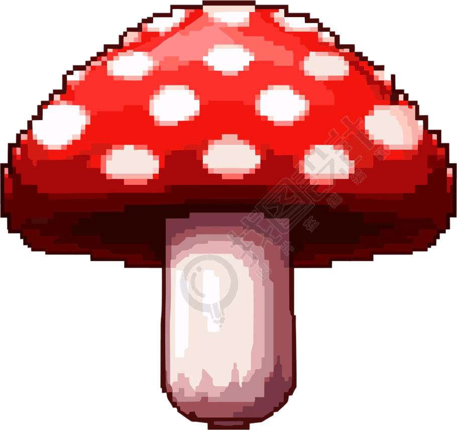 红白像素蘑菇PNG图形素材