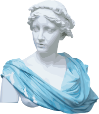 蓝色围巾雕像肖像 PNG 图形素材