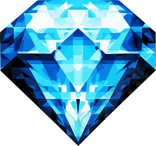 像素化蓝钻石PNG图形素材