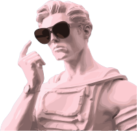 时尚博主手持手机的千禧时代拼贴艺术雕塑