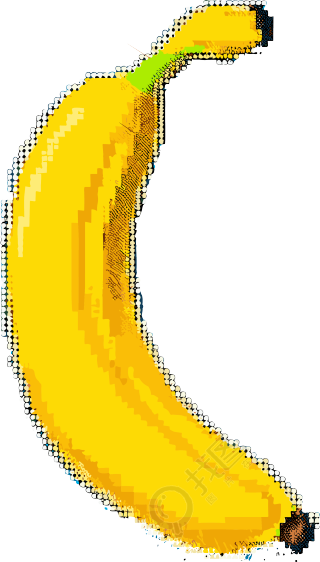 香蕉像素艺术素材