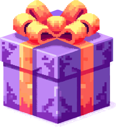 紫色蝴蝶结礼盒图形素材