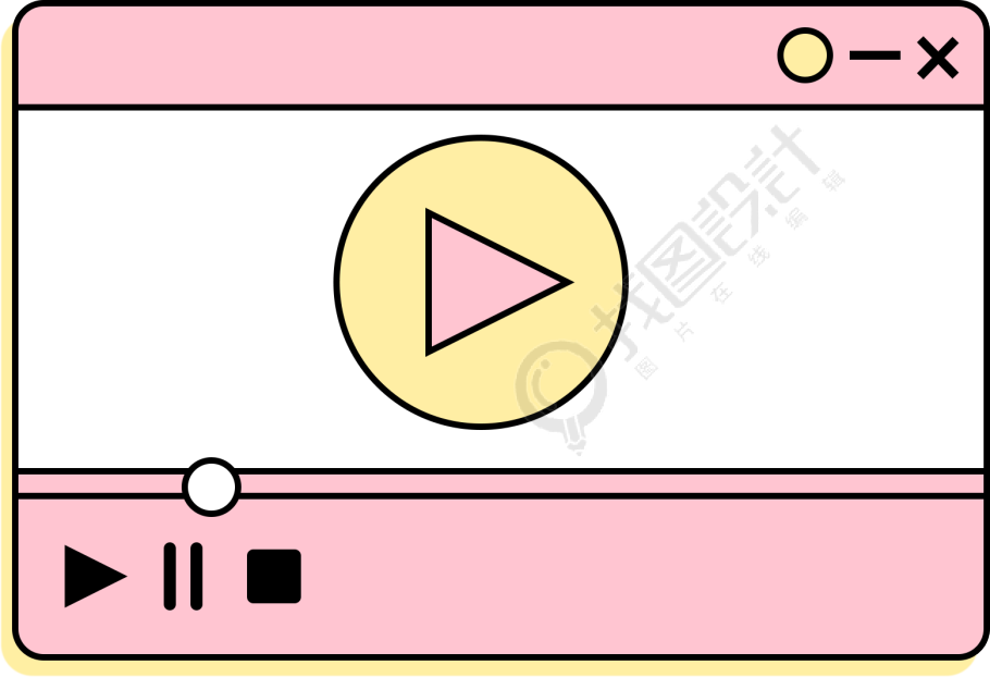 粉色音乐播放器素材图