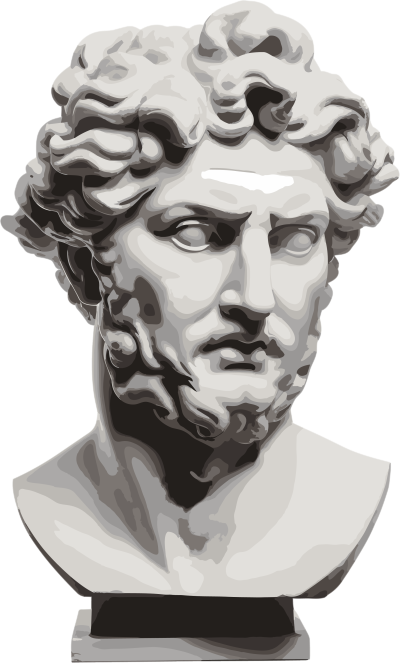 石膏雕像古希腊国王头部插画素材
