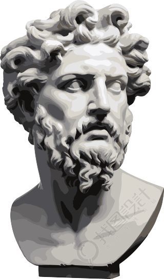 古希腊国王头像白色雕塑素材