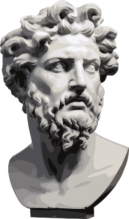 古希腊国王头像白色雕塑素材
