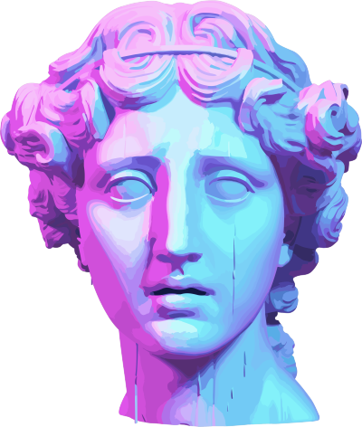 紫色渐变希腊罗马艺术雕塑PNG素材