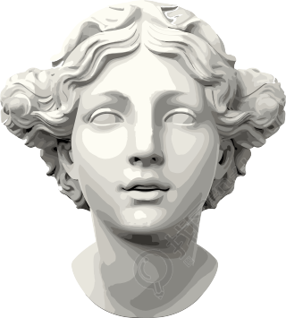 复古风格女性希腊神头像