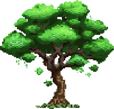 计算机游戏中的树形像素绘画素材