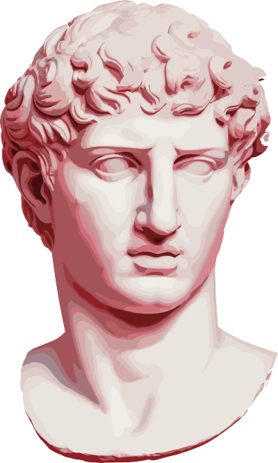 古罗马风格粉红与深红色的大理石罗马头像素材