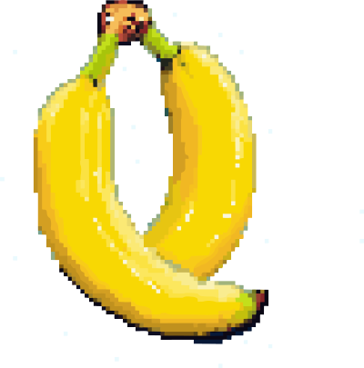 透明色背景香蕉像素艺术