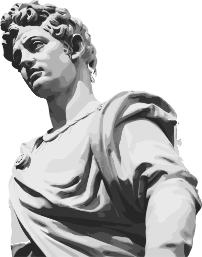 罗马风格黑白男人雕塑