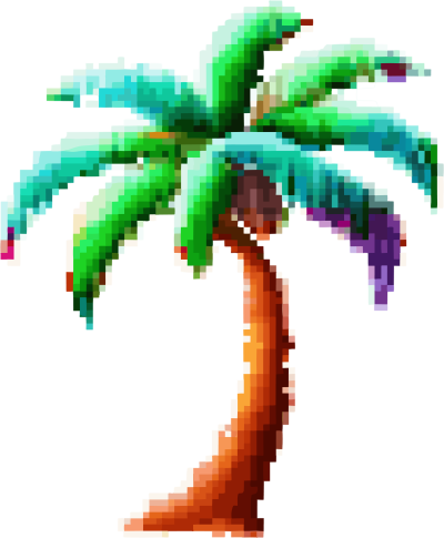 一个像素符号的棕榈树高清图形素材