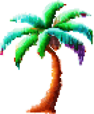 一个像素符号的棕榈树高清图形素材