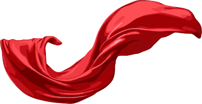 红色丝绸布在白色背景中飘动素材