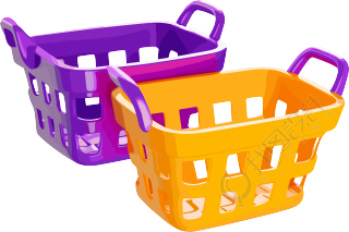 虚幻引擎5风格的黄紫色购物篮素材