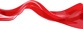 红色丝带在空中自由漂浮PNG插画