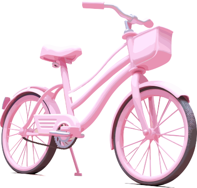 透明背景中的粉色自行车元素