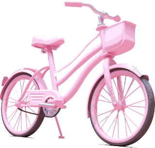 透明背景中的粉色自行车元素