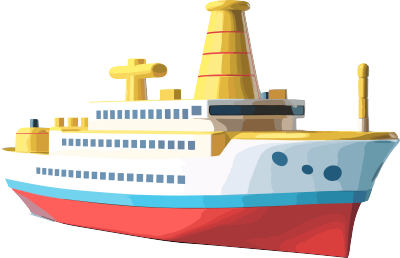 商业设计素材玩具船模型插画