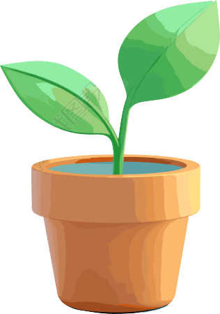 动态GIF图形素材绿色植物盆在白色背景上