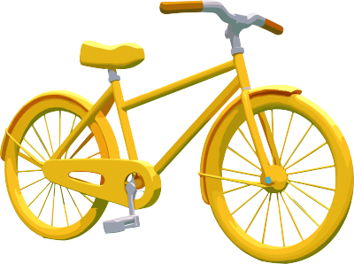 黄色自行车插画png