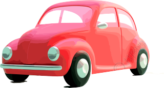 动感3D红色小汽车插画设计素材
