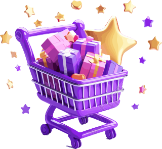 闪亮星空紫色购物篮素材