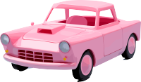 高清透明背景的粉色汽车3D模型
