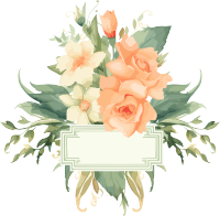 精美水彩花卉标签插画png