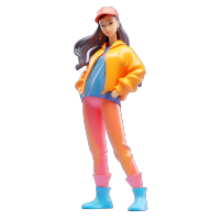 3D动画女孩角色3D渲染元素