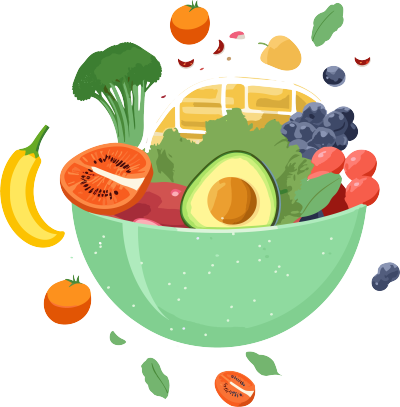 蔬果蛋白健康餐图解素材