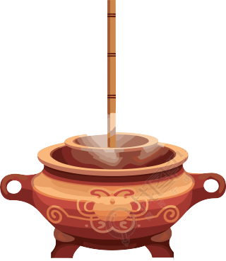 棕色传统熏香壶PNG矢量图像