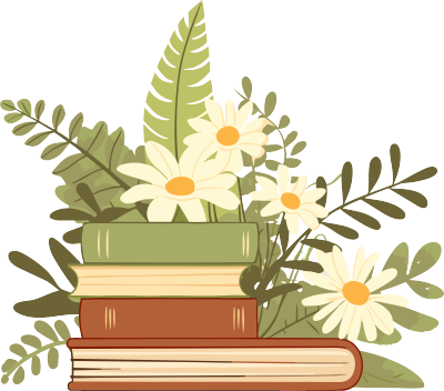 简约矢量书籍与植物艺术插画设计元素PNG素材
