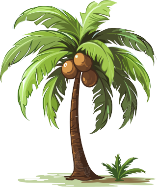 可商用透明背景椰子树矢量插画素材
