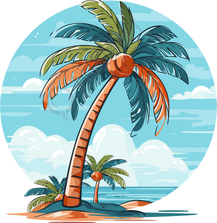 可商用的椰子树插画设计