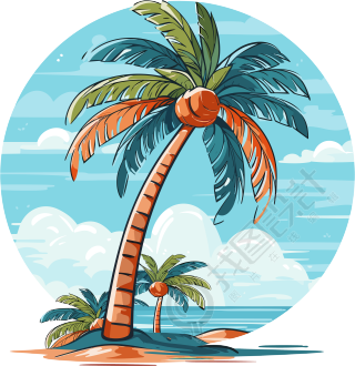 可商用的椰子树插画设计