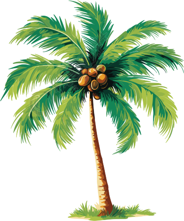 可商用的椰子树矢量插画设计