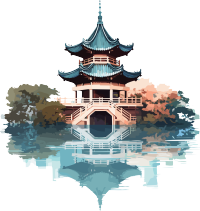 中国风亭子插画设计