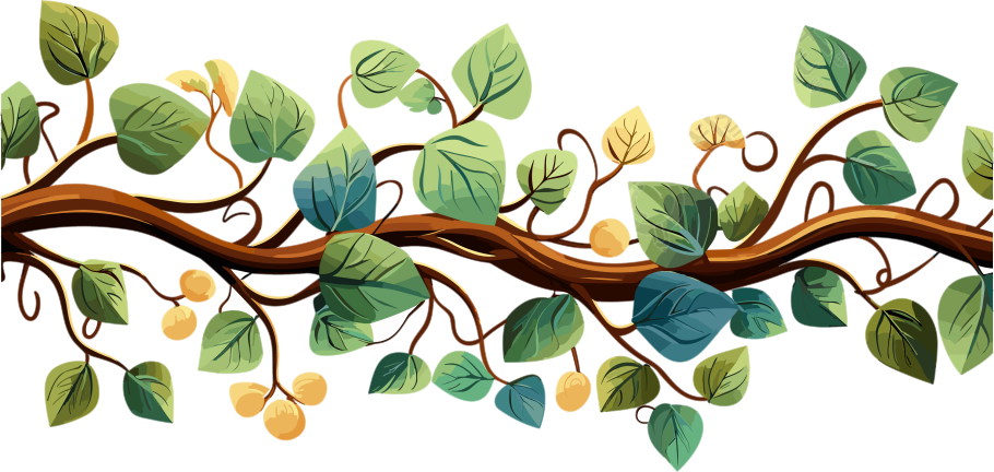 透明背景树藤的矢量插画设计元素