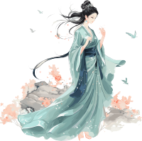 中式风格女子角色插画