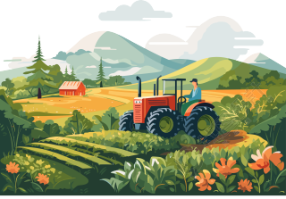 农业矢量平面插画设计元素