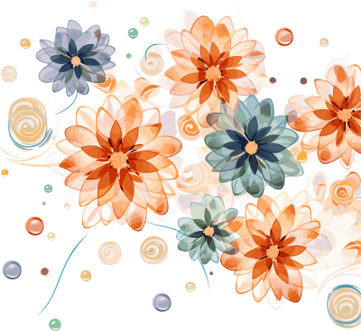 透明背景的矢量花朵插画设计