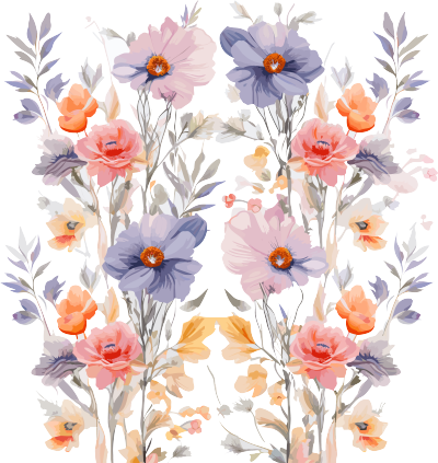透明背景的花朵矢量插画设计素材