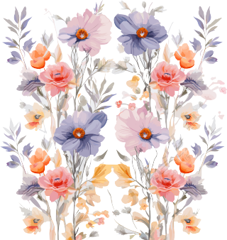 透明背景的花朵矢量插画设计素材
