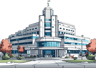 透明背景的高清医院矢量插画设计元素